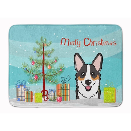 Carolines Treasures Christmas Tree and Tricolor Corgi Machine Washable Memory Foam Mat BB1627RUG